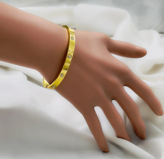 1 Pc Gold Plated Plain Bangle