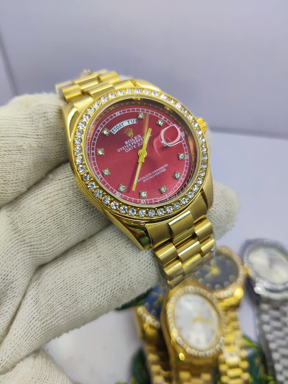 Rolex Oyster Perpetual Men’s Watch – Gold Edition | Day & Date Display(6 Dial color)