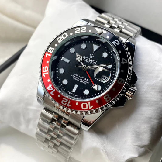 Rolex GMT-Master II men’s watch with two-tone case and black dial
