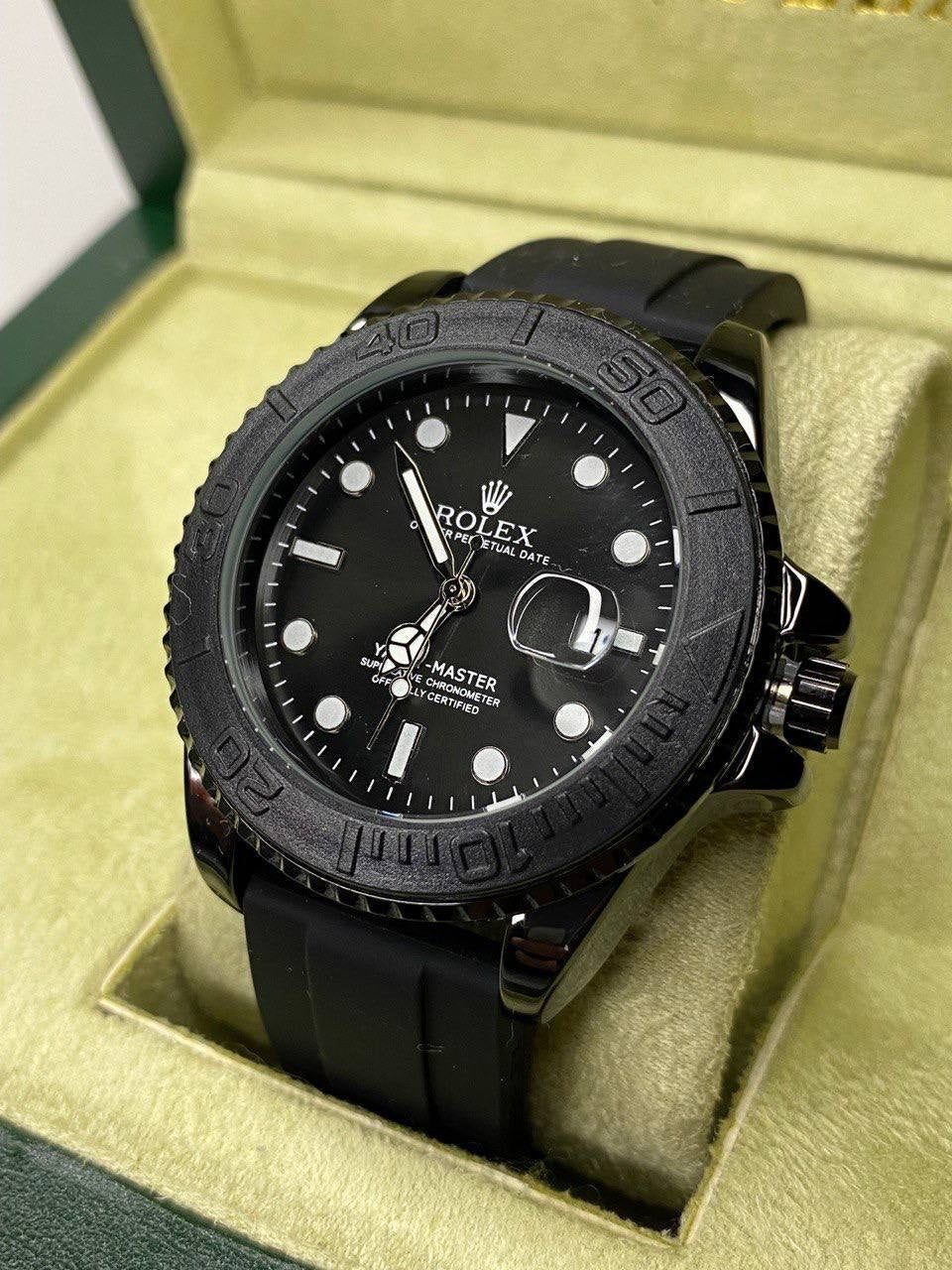 Rolex Masterpiece Black Yacht-Master men’s watch with black dial and Oysterflex strap