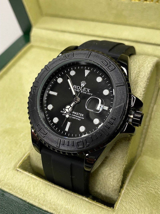 Rolex Masterpiece Black Yacht-Master men’s watch with black dial and Oysterflex strap